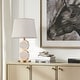 preview thumbnail 1 of 8, New Age Double Circle Gold Alabaster Desk Lamp, Night Stand Nordic Bedroom Table Light Off-White