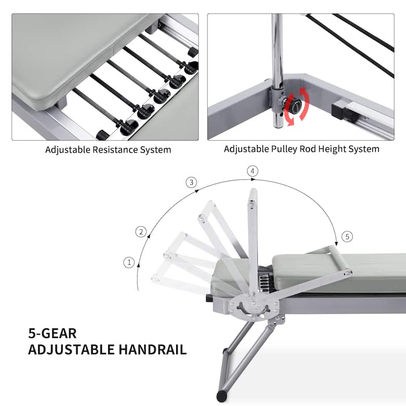 ZENOVA Pilates Reformer，Foldable Pilates Reformer Machine for Home and Gym Use