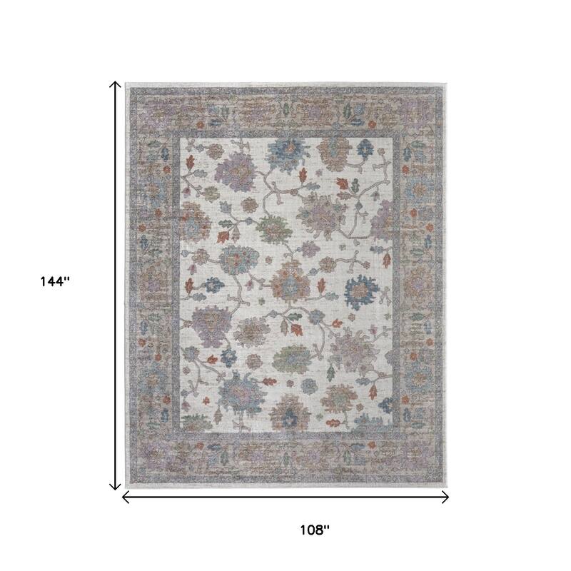 HomeRoots Floral Bohemian Rectangle Area Rug