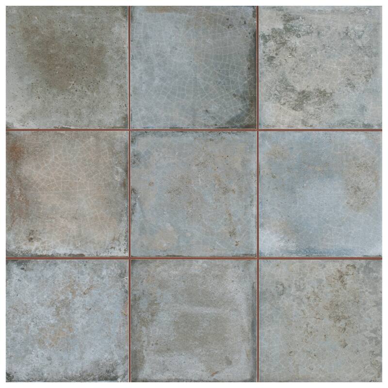 Merola Tile Kings Etna Blue 13-1/8" x 13-1/8" Ceramic Floor and Wall Tile