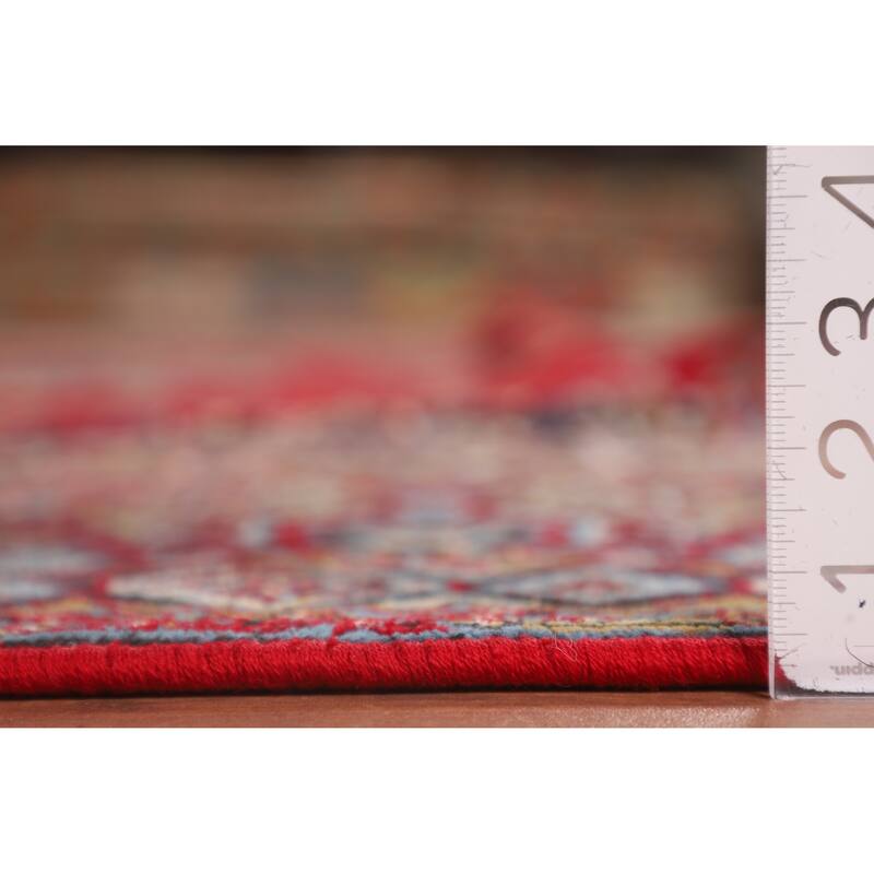 Floral Red Kashan Turkish Rug Machine-Made Oriental Carpet - 9'7" x 13'1"