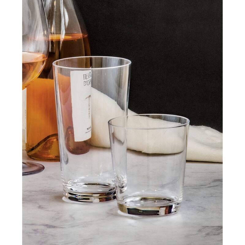 Abode Homewares Montana Heavy Base DOF, Clear, 16.5 oz. Set of 6