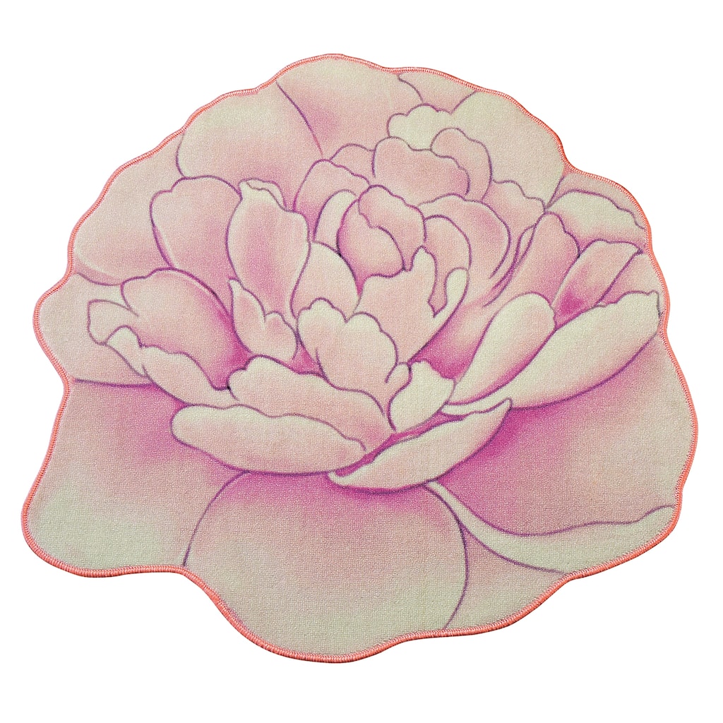 Blooming Peony Shaped Skid-Resistant Rug