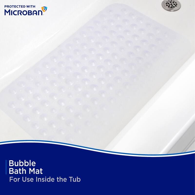 Kenney Microban Protected Bubble Bath Mat, 26.75" L x 14.5" W