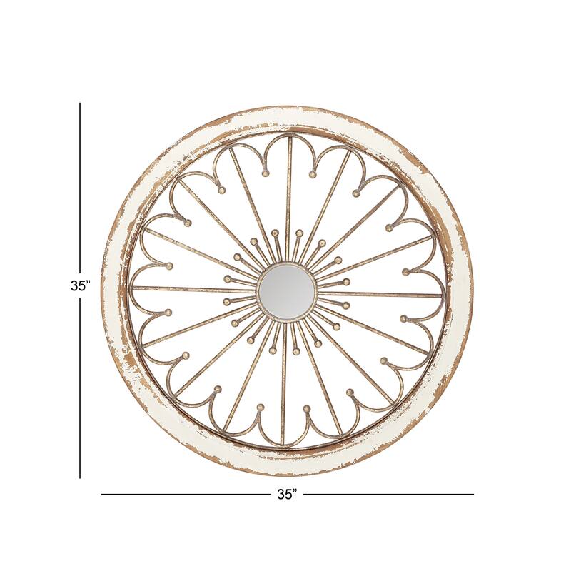 Benzara Mesmerizing Wood Mirror Wall Decor