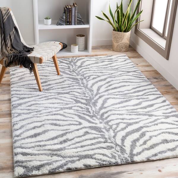Livabliss Salvado Plush Zebra Stripe Area Rug - On Sale - Bed Bath ...
