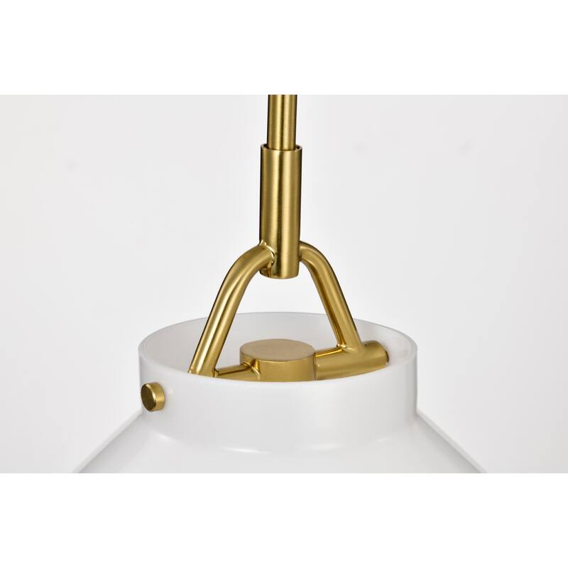 Magno Brass Pendant Light with Frosted Glass Lantern Shade - Brass-Frosted
