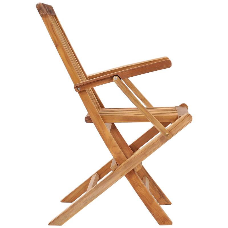 Chic Teak California Teak Wood Folding Arm Chair (set of 2)