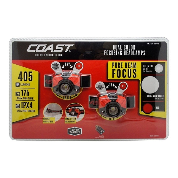 Coast HL7 Focusing 405 Lumen LED Headlamp 2 Pack