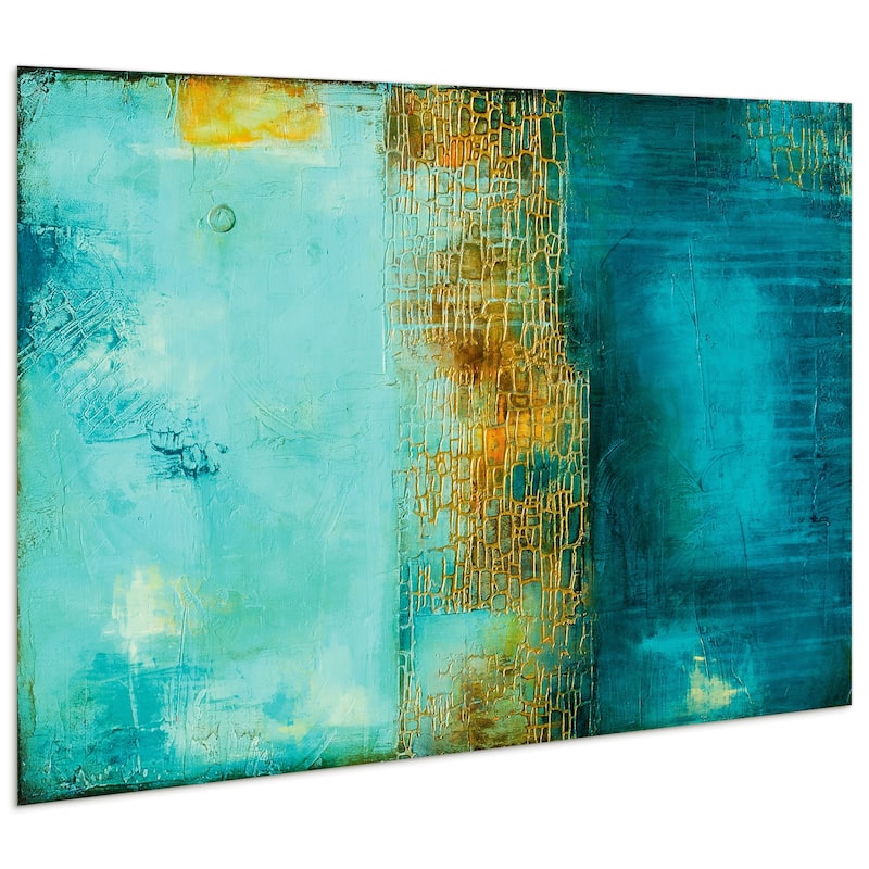 "Castle Court" Abstract Wall Art on Frameless Tempered Art Glass