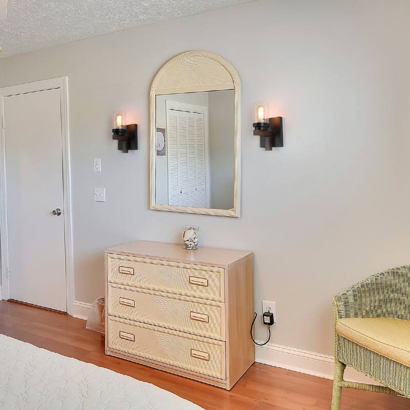 Rustic Farmhouse Wall Sconce - Seeded Glass, Wall Mount Lighting Fixture