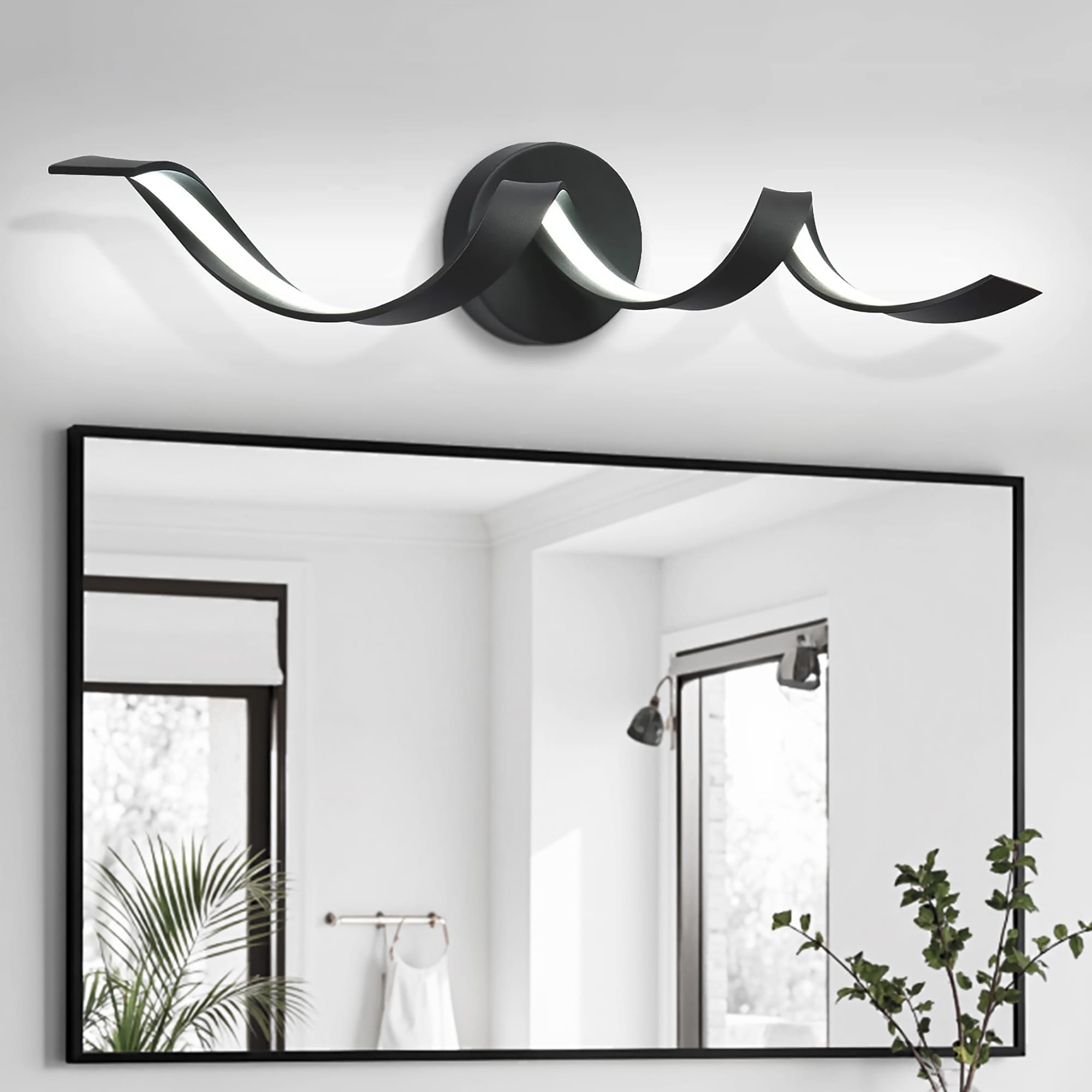 24 in LED Dimmable Bathroom Vanity Light with Spiral Design