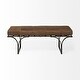 preview thumbnail 2 of 20, Jessie 55L x 16W Brown Leather Seat W/Black Metal Base Accent Bench - 55.0L x 16.0W x 19.0H
