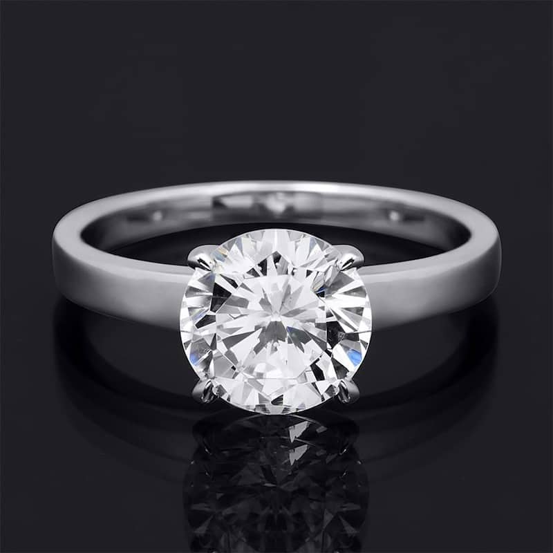 Sterling Silver 2.00 Ct Round Cut Solitaire Wedding Engagement Ring