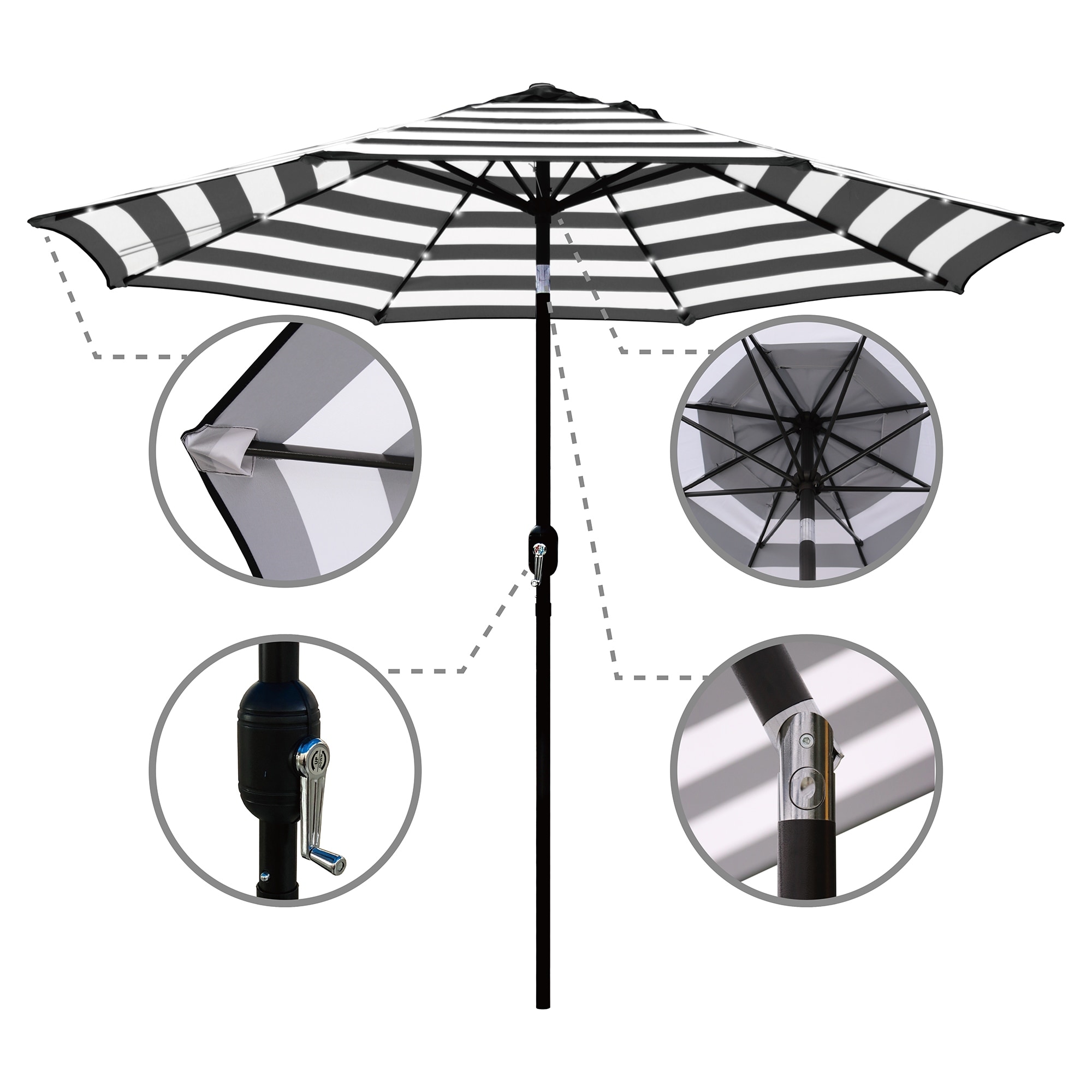 Shop Black Friday Deals On Maypex 9 Foot Solar Led Lighted Patio Umbrella Overstock 29406832