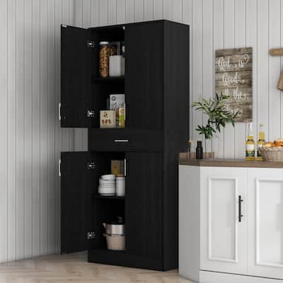 HOMCOM 71" Kitchen Pantry Cabinet with Drawer and Adjustable Shelf, Freestanding Tall Storage Cabinet
