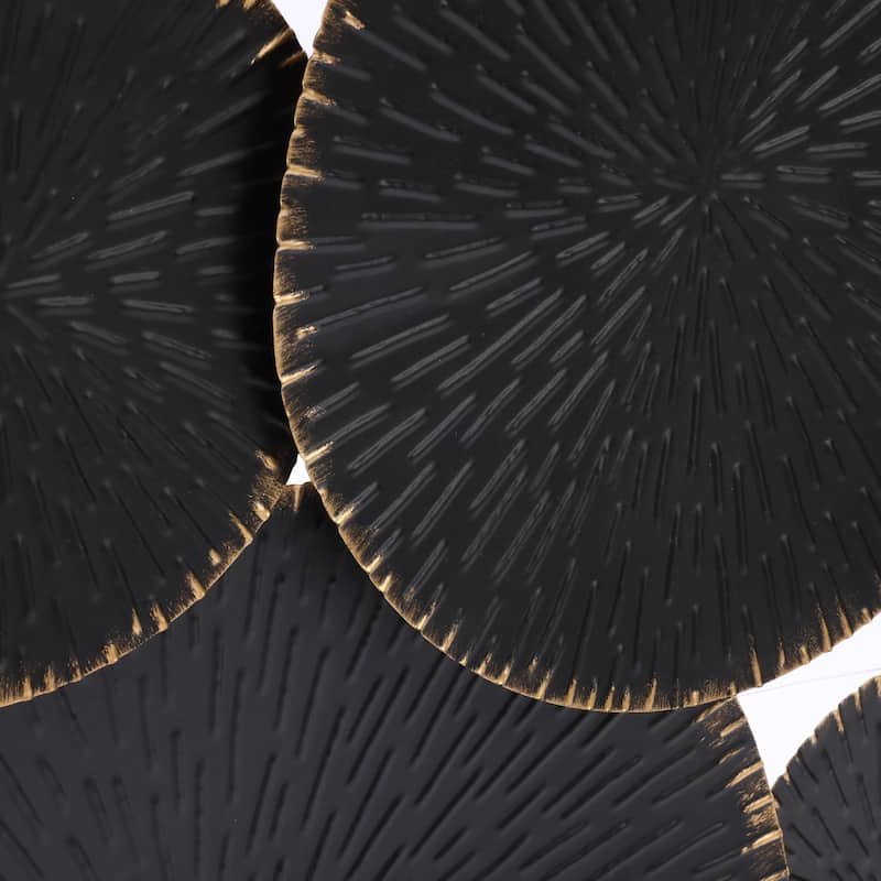 Abstract Black with Gold Large Metal Wall Art Decor