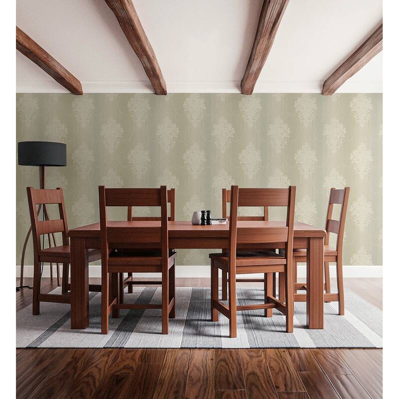 Seabrook Designs Shakespeare Floral Chandelier Unpasted Wallpaper