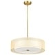 preview thumbnail 69 of 71, 3-Light 20"W Drum Fabric Semi Flush Mount Pendant Chandelier