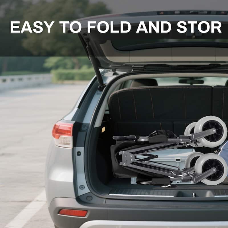 Folding Wagon with Bench Seat & 500 lbs Capacity-3-in-1 Collapsible Utility Cart with All-Terrain Beach Tires for Camping