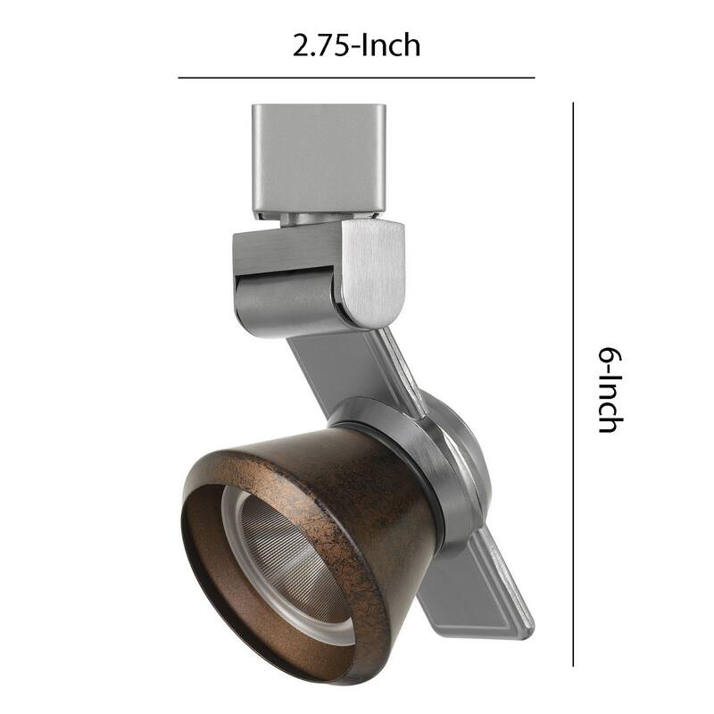 12W Integrated LED Metal Track Fixture with Cone Head, Silver and Bronze