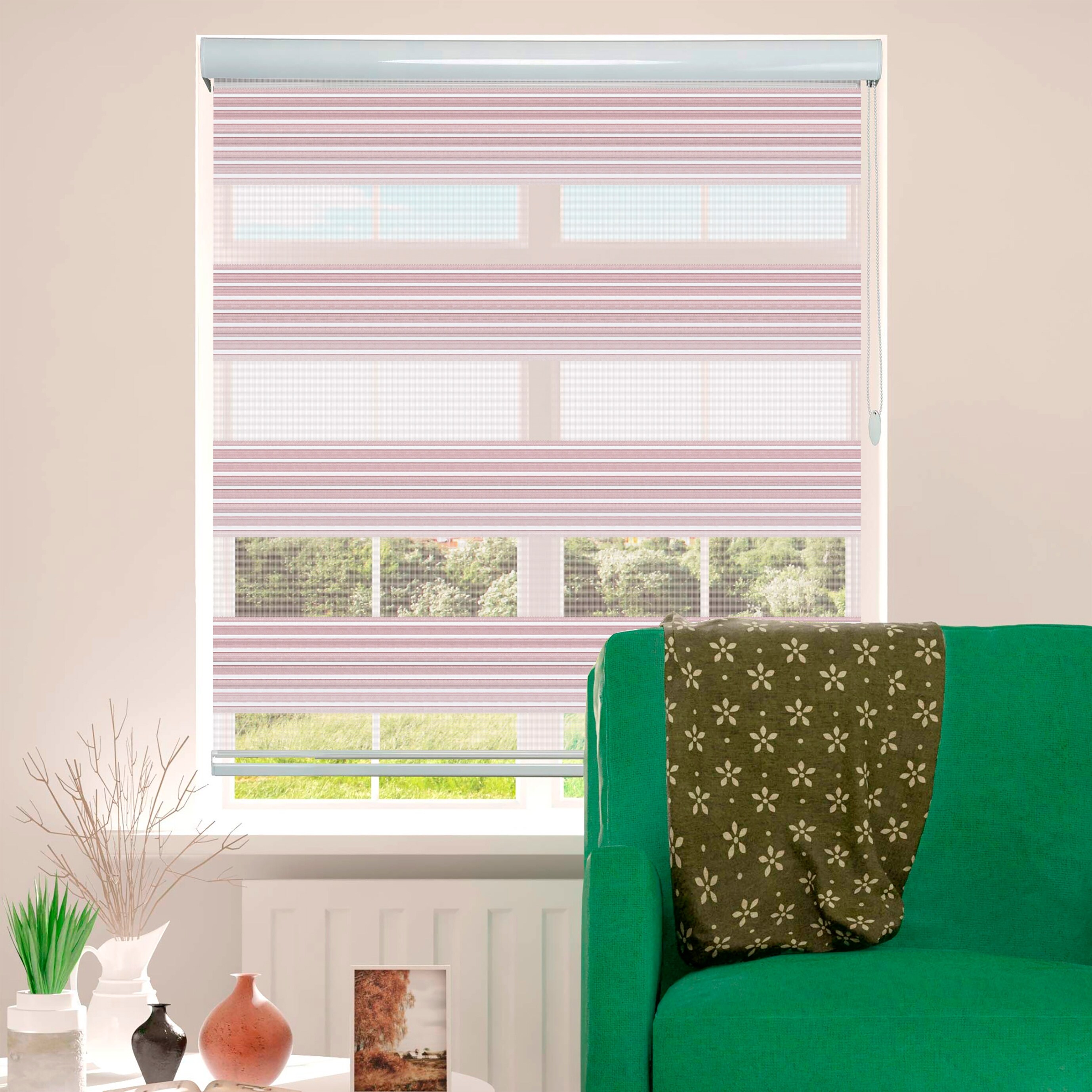 ARG Home Design Pink good Zebra Roller Blinds