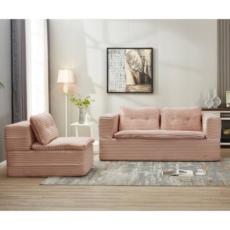 Sofa Bed With Independent Chaise Lounge And Functional Blanket,Convertible Sofa Bed,King Size Bed,Deep Seat