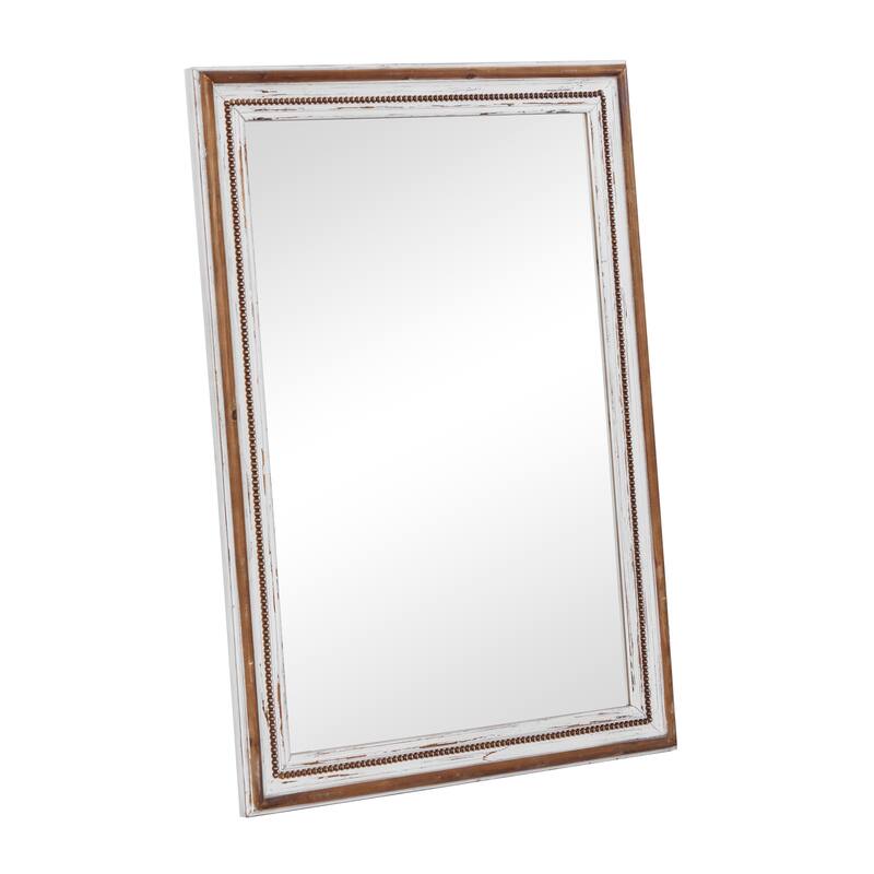 Brown Wood Farmhouse Wall Mirror 44 x 32 x 2 - 32 x 2 x 44
