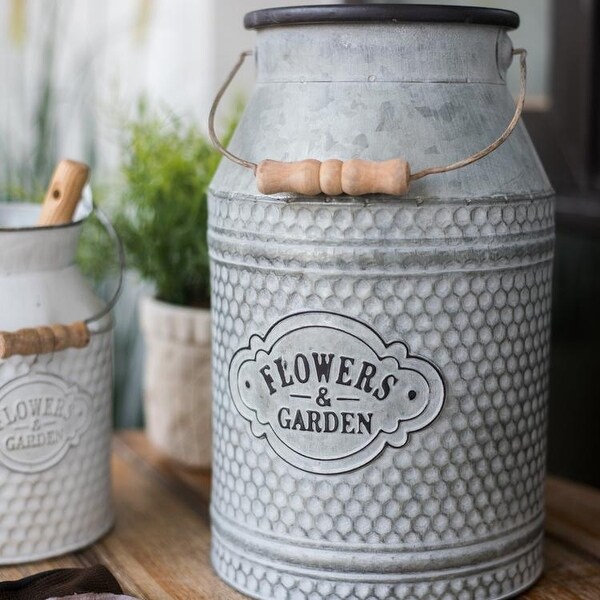 RusticReach Iron Flower Garden Barrel