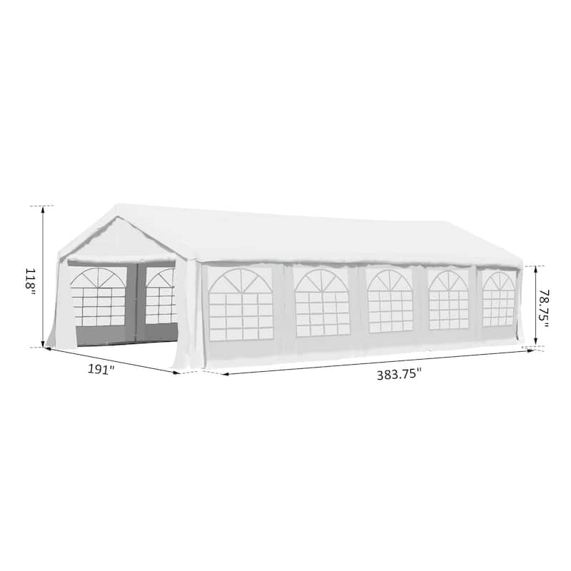 Outsunny White Heavy Duty Party and Event Tent