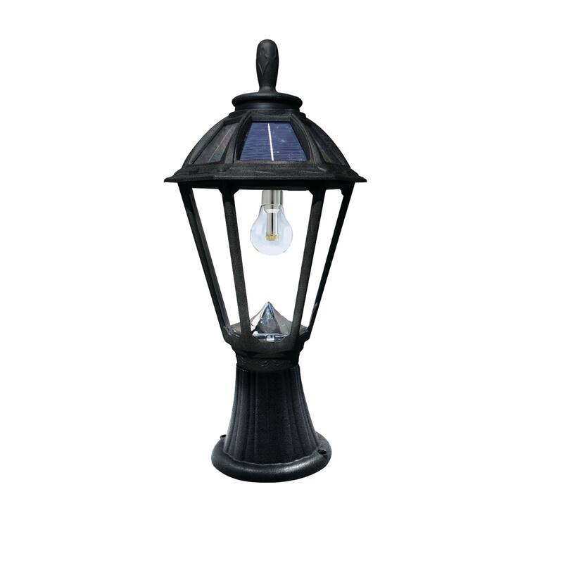Polaris Bulb Black Solar 3' Fitter Post Light with Pier or Wall Sconce