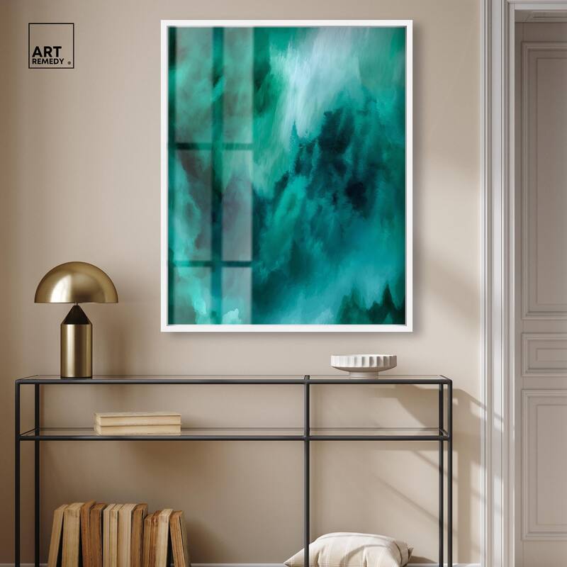Textured Teal I Shadowbox by Art Remedy