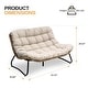 preview thumbnail 7 of 48, Double Papasan Chair Loveseat with Cushion, All-weather PE Rattan and Metal Frame for Indoor Outdoor