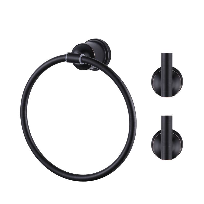 3-Piece Bath Hardware Set with Mounting Hardware - Oil Rubbed Bronze