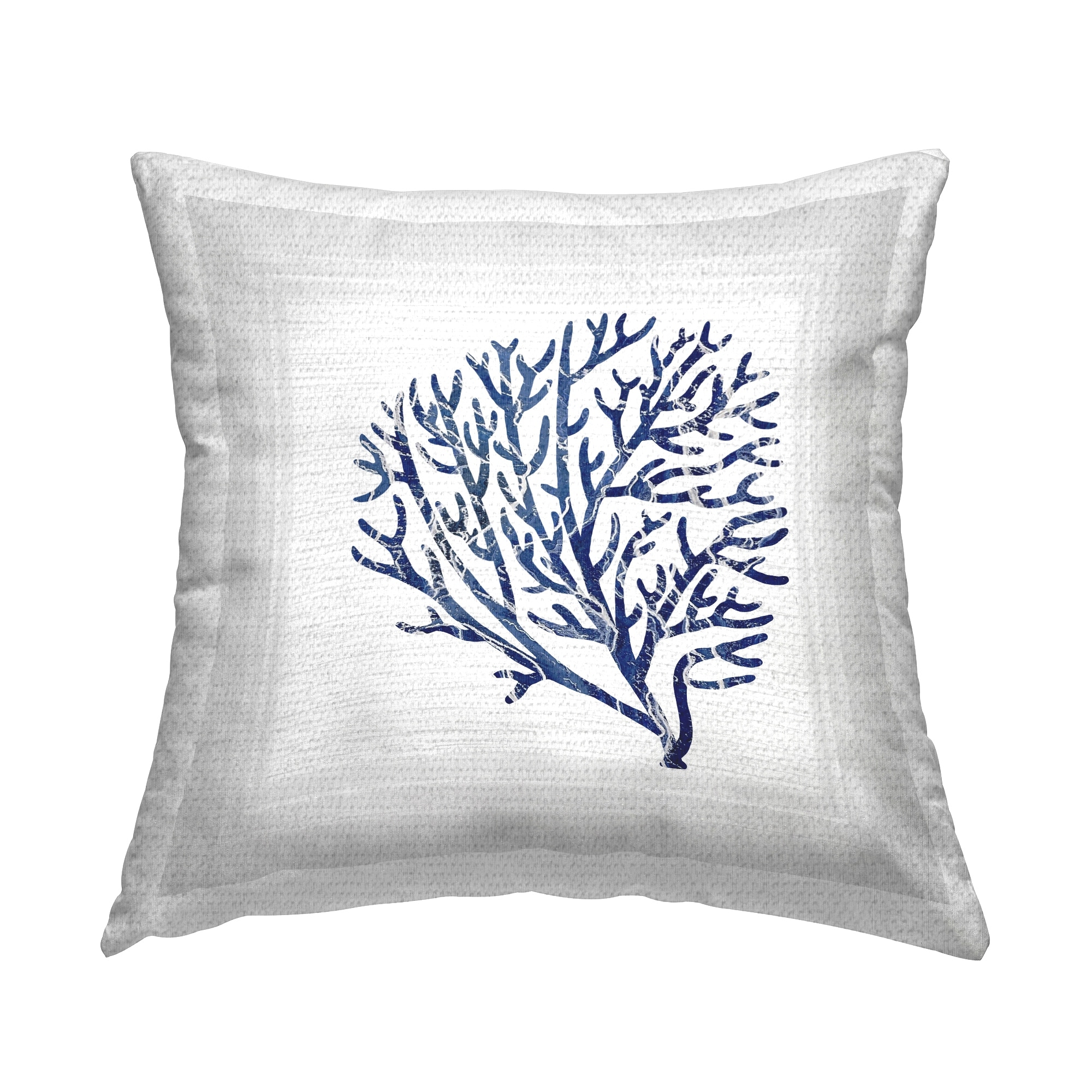 Stupell Simple Nautical Coral Printed Outdoor Throw Pillow Design by Karen Smith