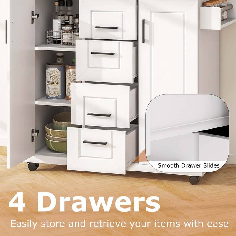 Costway Rolling Kitchen Island Cart on Wheels Mobile Serving Utility - See Details