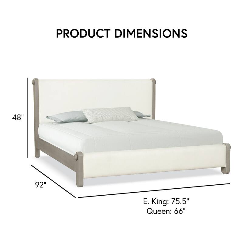 Furniture of America Weegin Modern 3-Piece White Oak Wood Panel Bed and 2-Nightstand Bedroom Set