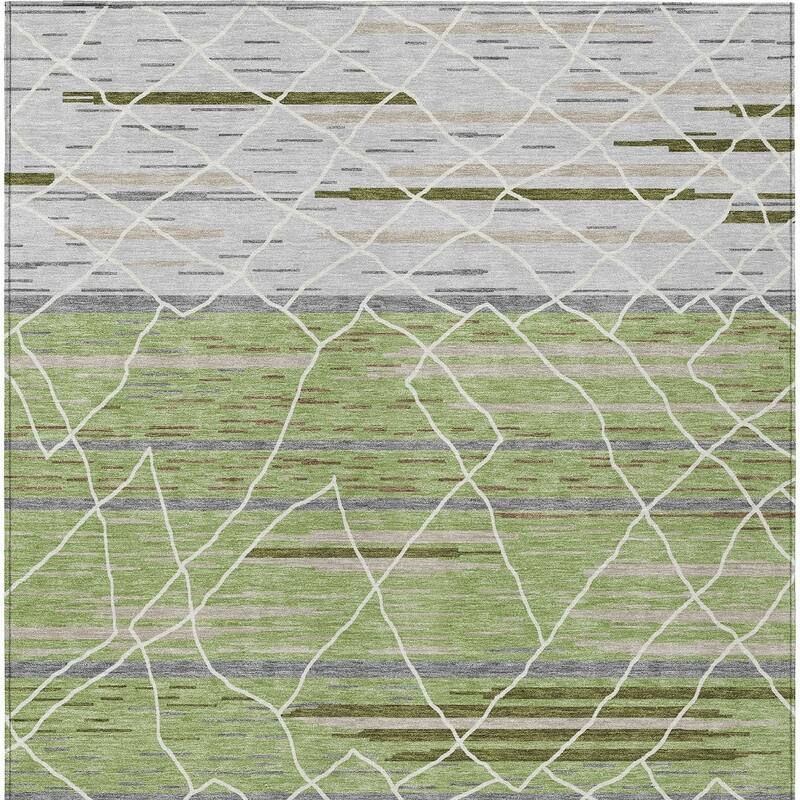 HomeRoots Striped Modern Rectangle Outdoor Rug