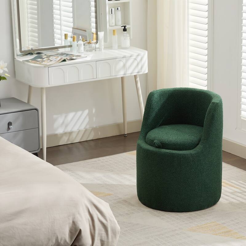 Boucle Make-Up/Vanity Stool, Hiden Storage Space, Stylish Appearance