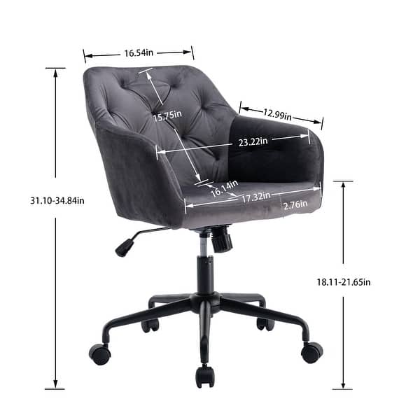 Velvet Fabric Home Office Chair , Swivel Adjustable Task Chair ...