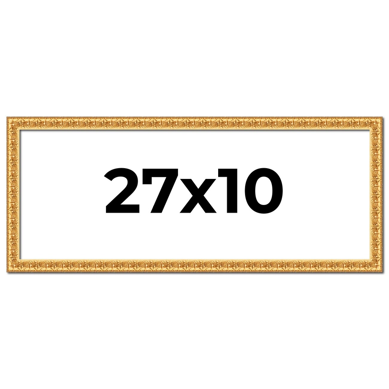 27x10 Frame Gold Real Wood Picture Frame Width 1 inches | Interior