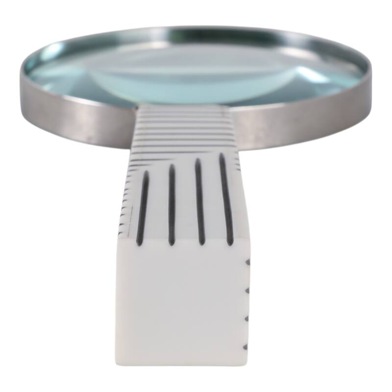 Resin Decorative Object Geometric Magnifying Glass - 10" Black - 4" x 1" x 10"