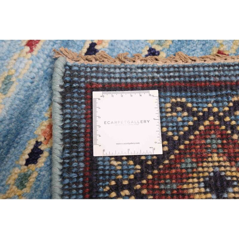 ECARPETGALLERY Hand-knotted Peshawar Ziegler Sky Blue Wool Rug - 5'8 x 7'11