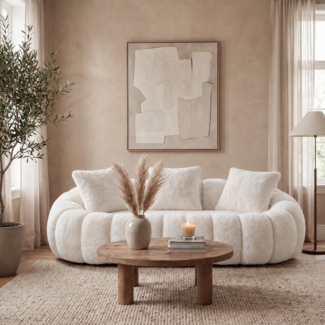 SEYNAR Compressed Foam Sofa, Modern Velvet Loveseat with 3 Pillows, No Assembly Couch for Living Room, Bedroom, Apartment