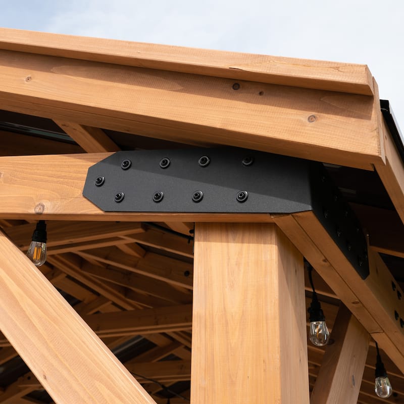 Backyard Discovery Norwood 16x12' Cedar Wood Gazebo with Steel Roof