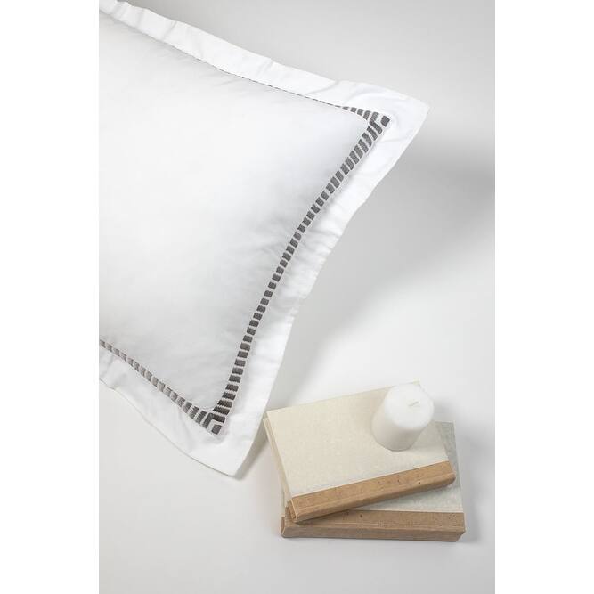 Savona Rayon Velvet, White/Grey, Sham