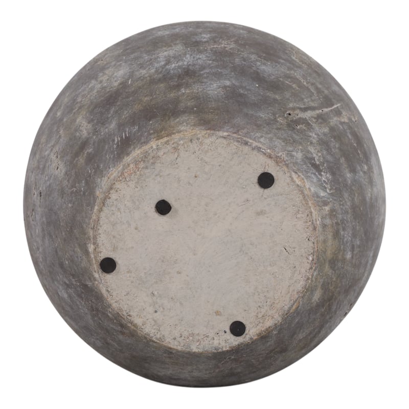 Pottery Terracotta Vase Urn Shaped Side Handle Curved Artisanal Design