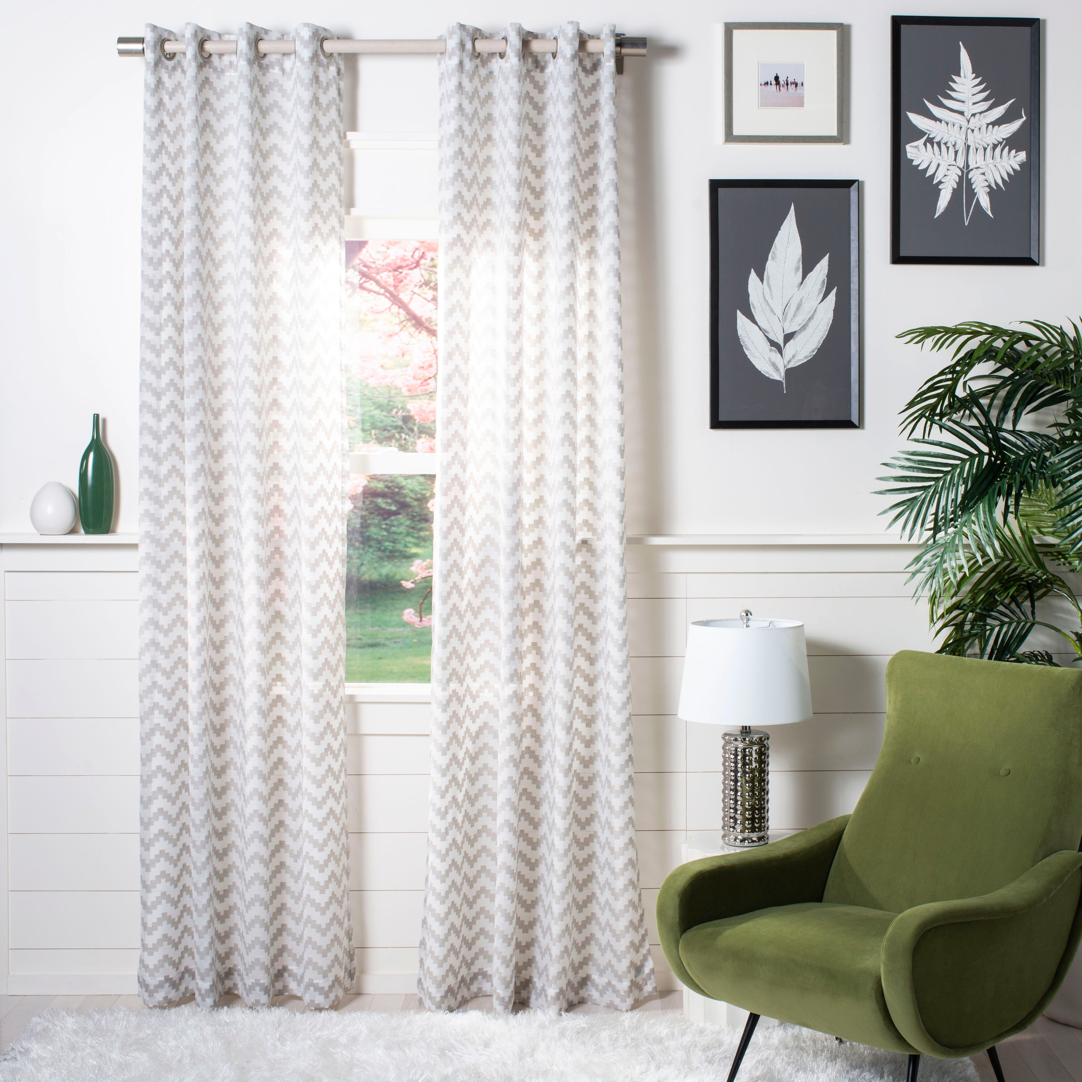 SAFAVIEH Krisztina Polyester Geometric Curtain, 52 x 84-Inch