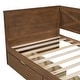 preview thumbnail 8 of 6, Twin Size Wood Daybed with 2 Drawers, Sofa Bed Frame with X-Shaped Design Guardrail for Kids Boys Adults, Brown -2 Drawers