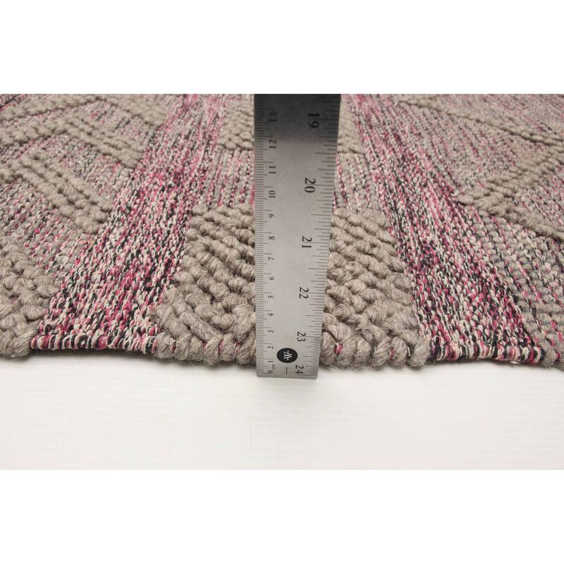 ECARPETGALLERY Braid weave Sienna Grey Wool Rug - 4'11 x 8'3